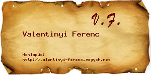 Valentinyi Ferenc névjegykártya