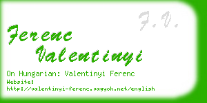 ferenc valentinyi business card